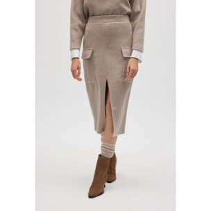 Gonna midi in stile cargo marrone caldo