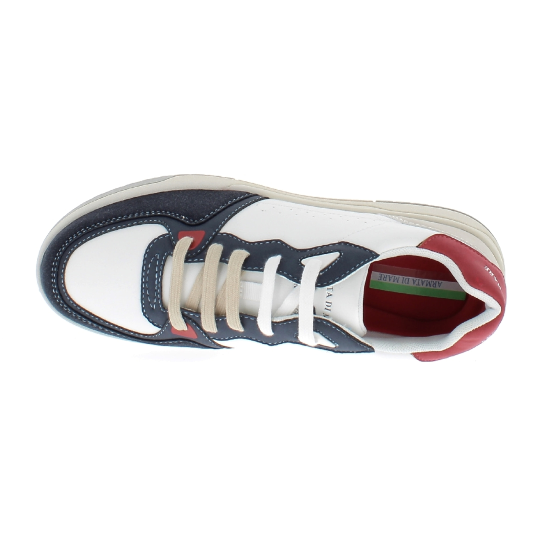 Armata di Mare Scarpe Uomo Sneakers Casual Stringate con Soletta Rimovibile in Memory Foam AMU S24D557 Off White Navy
