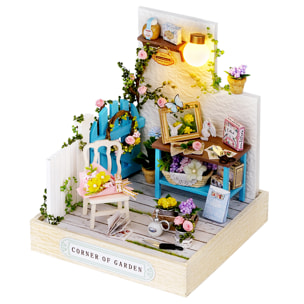 Colección Rincón de la felicidad, Esquina del jardín. Maqueta 3D realista con gran detalle y luces led.