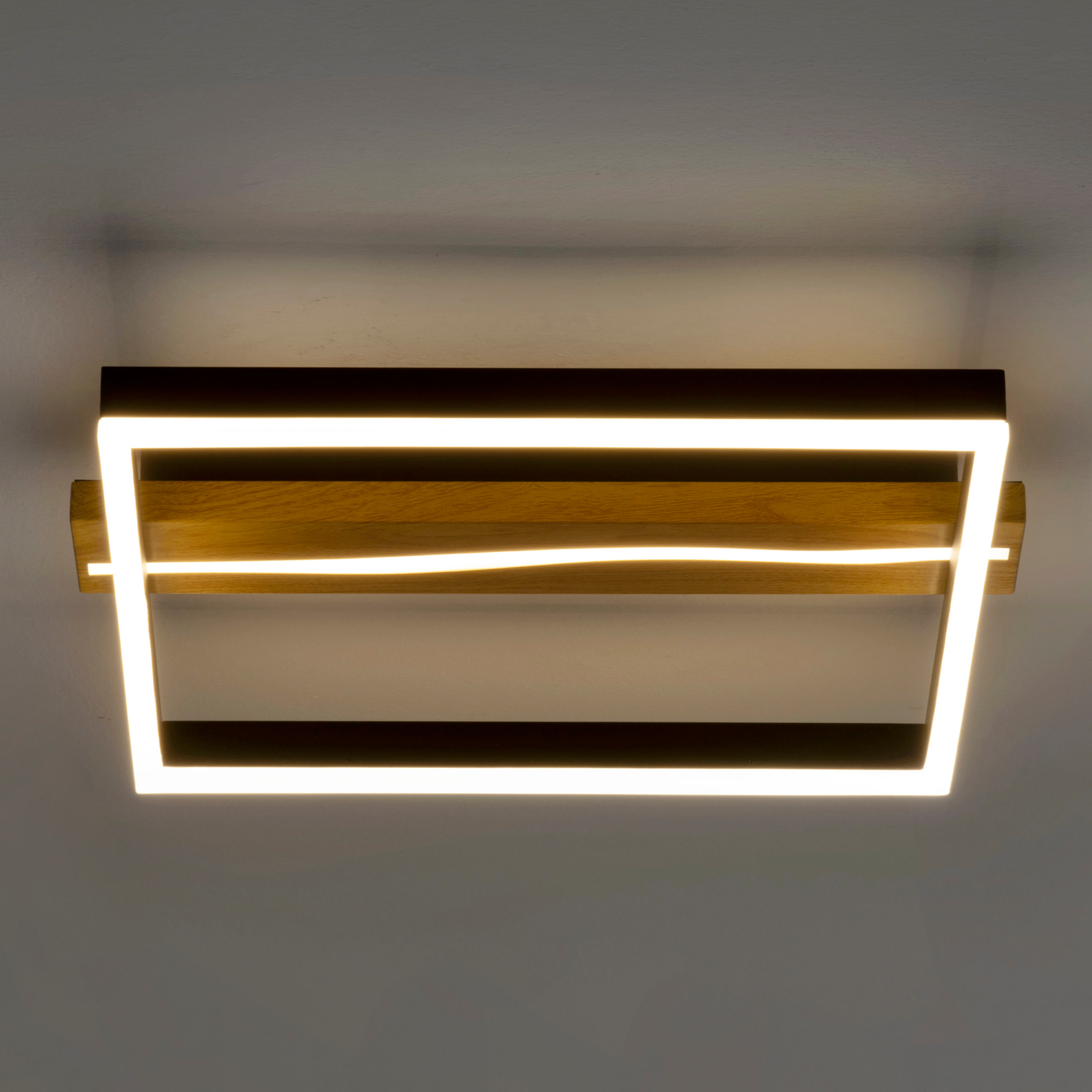 Forlight - Plafón LED Cuadrado 21.5W, Iluminación Versátil 3000K-6000K, Diseño Moderno para Salones y Despachos, 44x40 cm, Negro, Auna Square