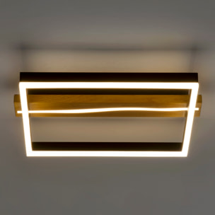 Forlight - Plafón LED Cuadrado 21.5W, Iluminación Versátil 3000K-6000K, Diseño Moderno para Salones y Despachos, 44x40 cm, Negro, Auna Square