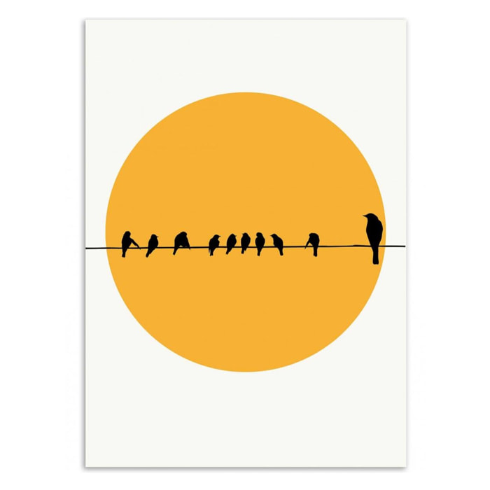 Art-Poster - Birds family - Kubistika - 50 x 70 cm