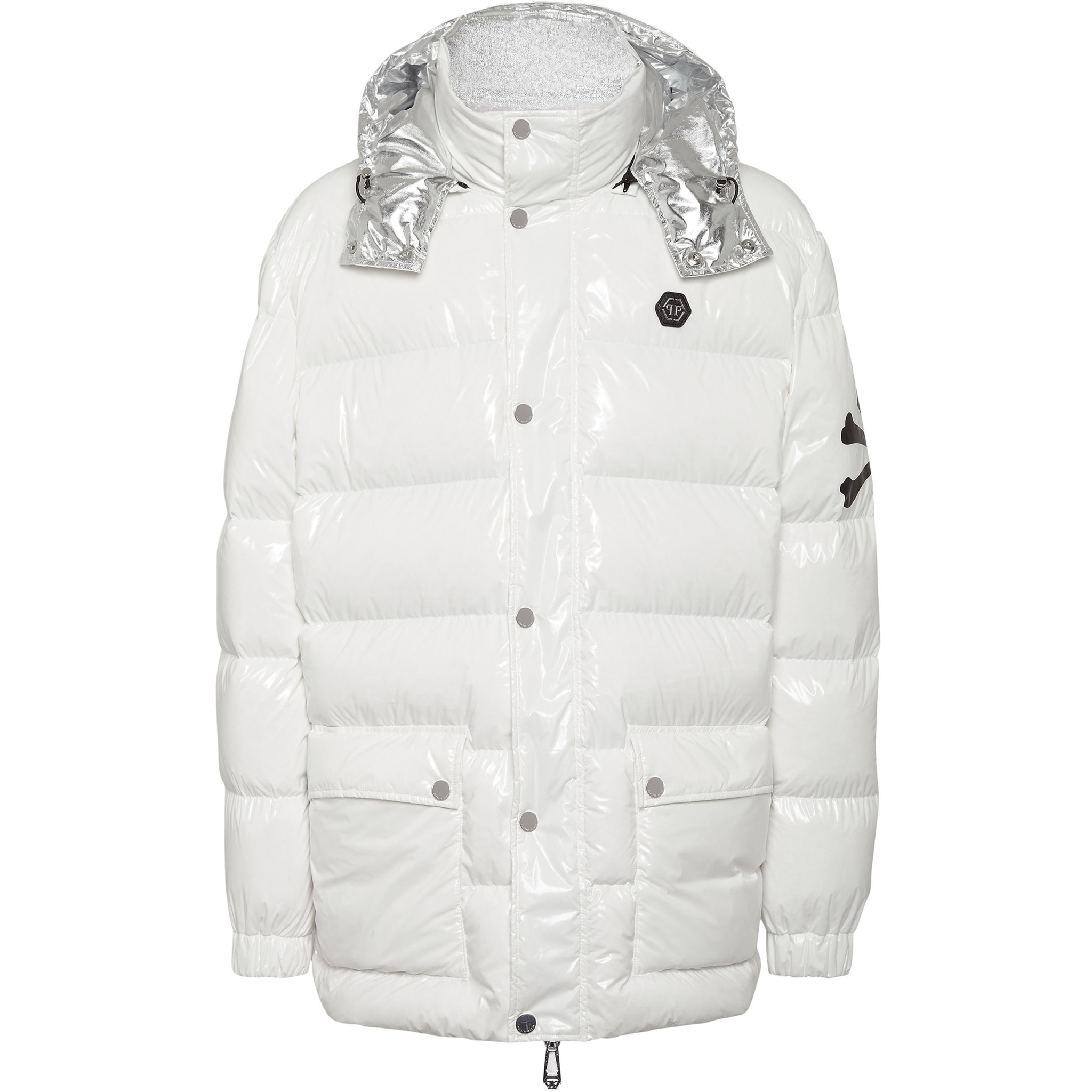 PHILIPP PLEIN Piumino lungo SKULL&BONES