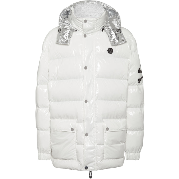 PHILIPP PLEIN Piumino lungo SKULL&BONES