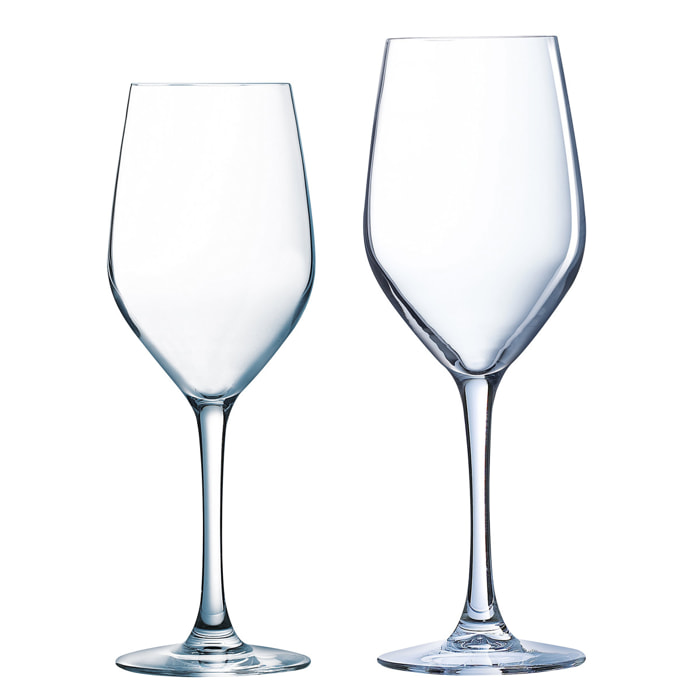 Sens - Lot de 6 verres à pied 35 cl et 6 verres à pied 45 cl