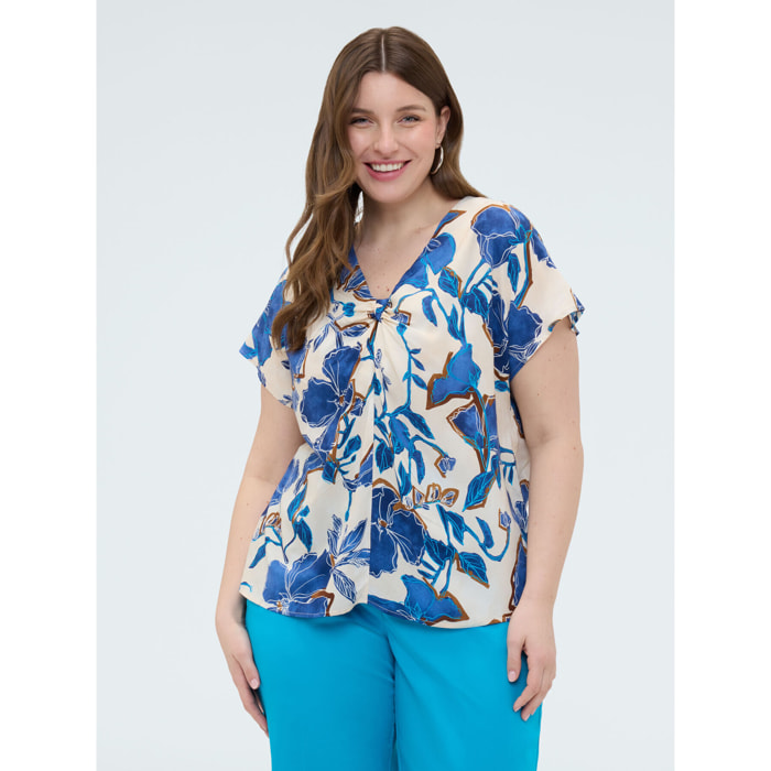 Fiorella Rubino - Blusa estampado floral - Azul