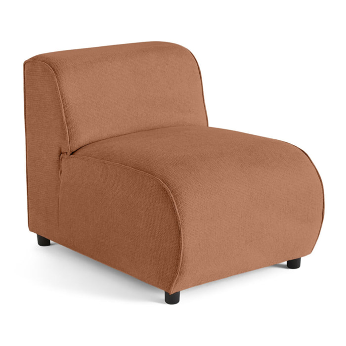 Suaro - Module d'assise sans accoudoirs en tissu texturé - Terracotta