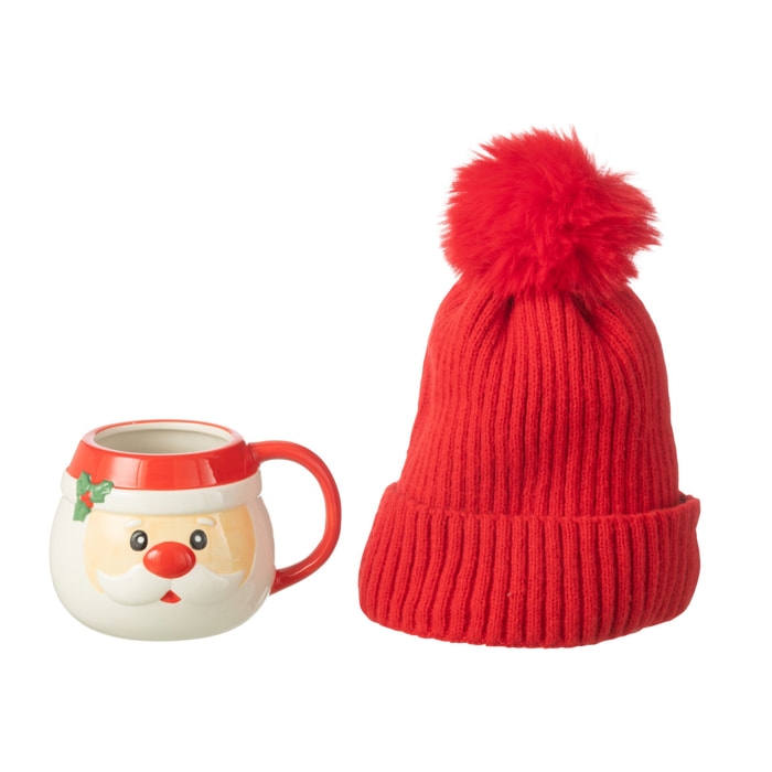 J-Line tasse + bonnet Père Noël - céramique - mix - boîte cadeau