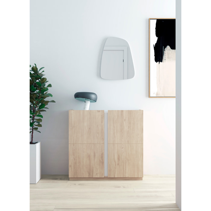 Espejo irregular Singular aglomerado blanco 60x47x2 cm