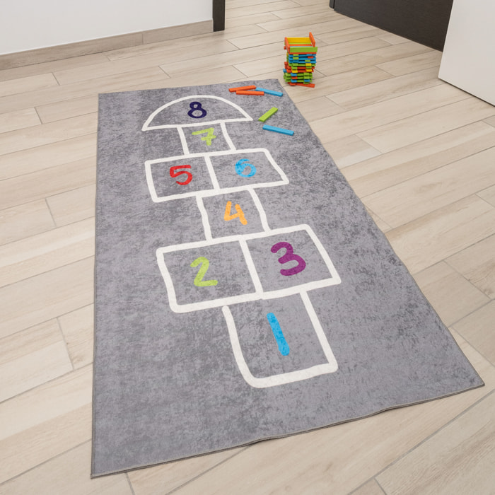 Stampa - tapis enfant lavable à motif, gris