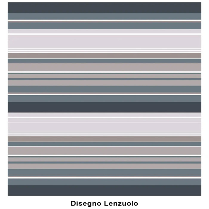 Lenzuolo superiore SCIA GRIGIO 100% Cotone e Made in Italy a righe moderno