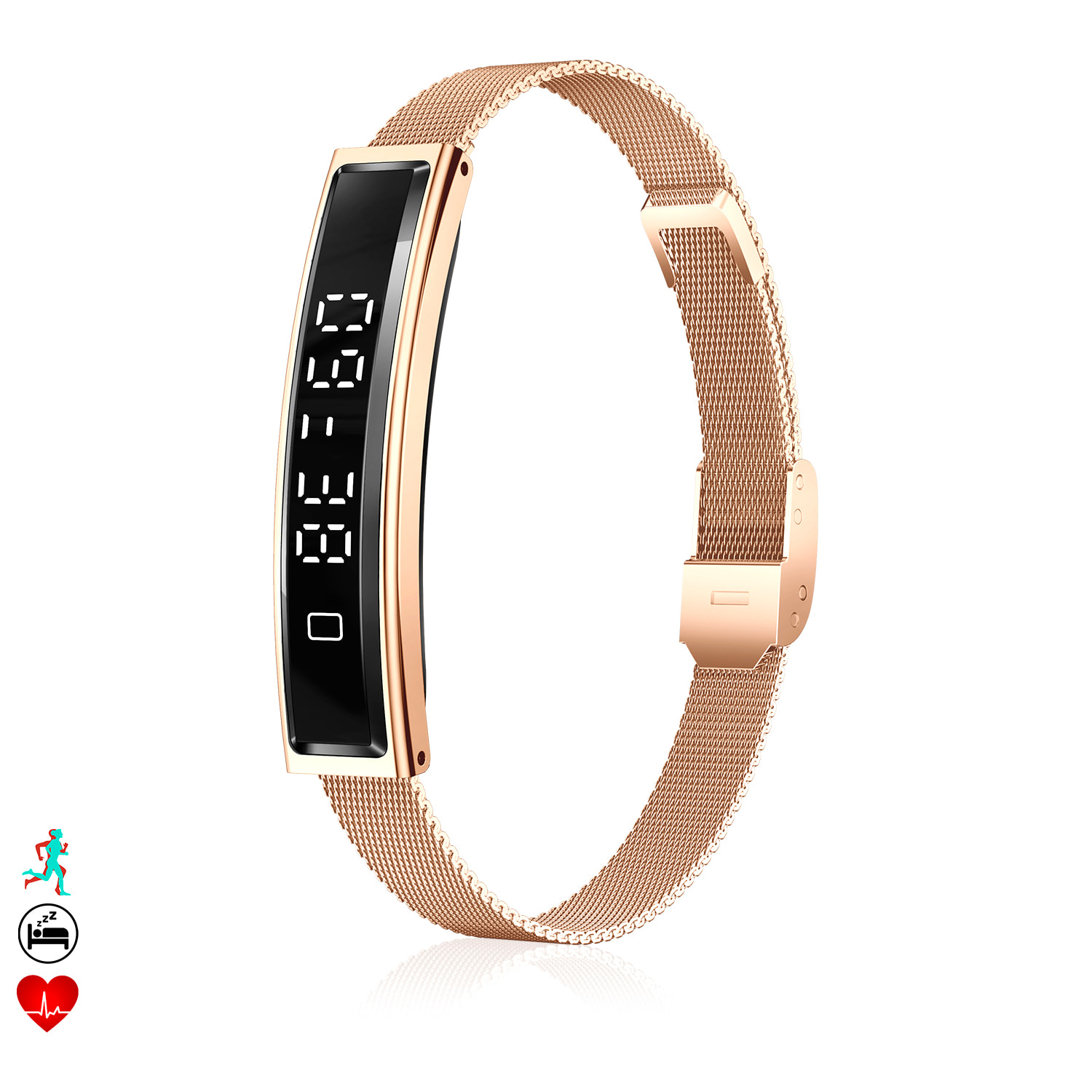 Smartband B3 con monitor intelligente della frequenza cardiaca, del sonno e modalità sport. 1 Cinturino in metallo e 1 in silicone.