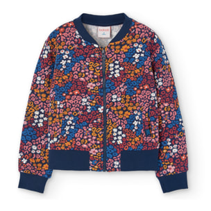 Chaqueta felpa flores de niña -BCI