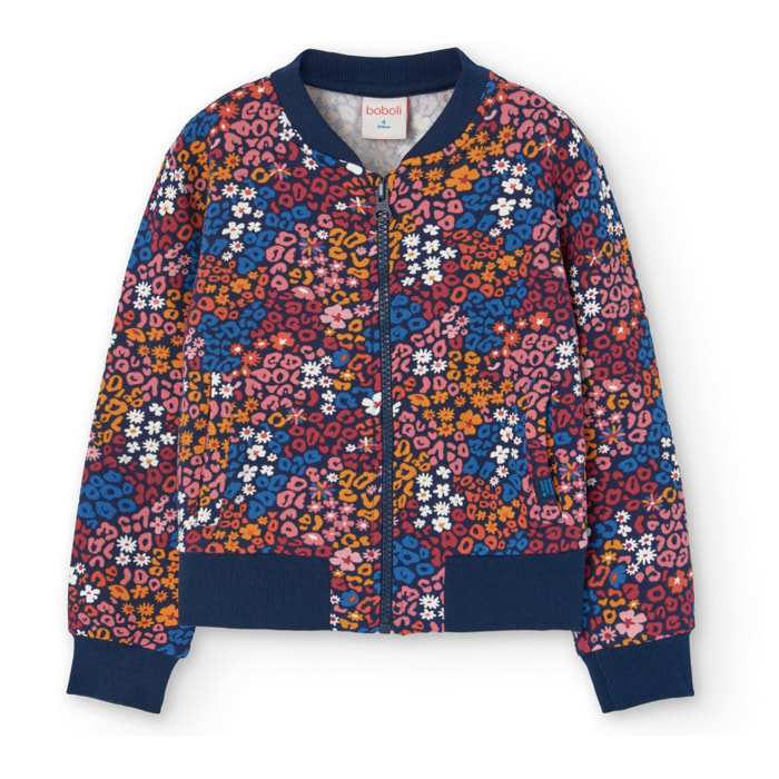 Chaqueta felpa flores de niña -BCI