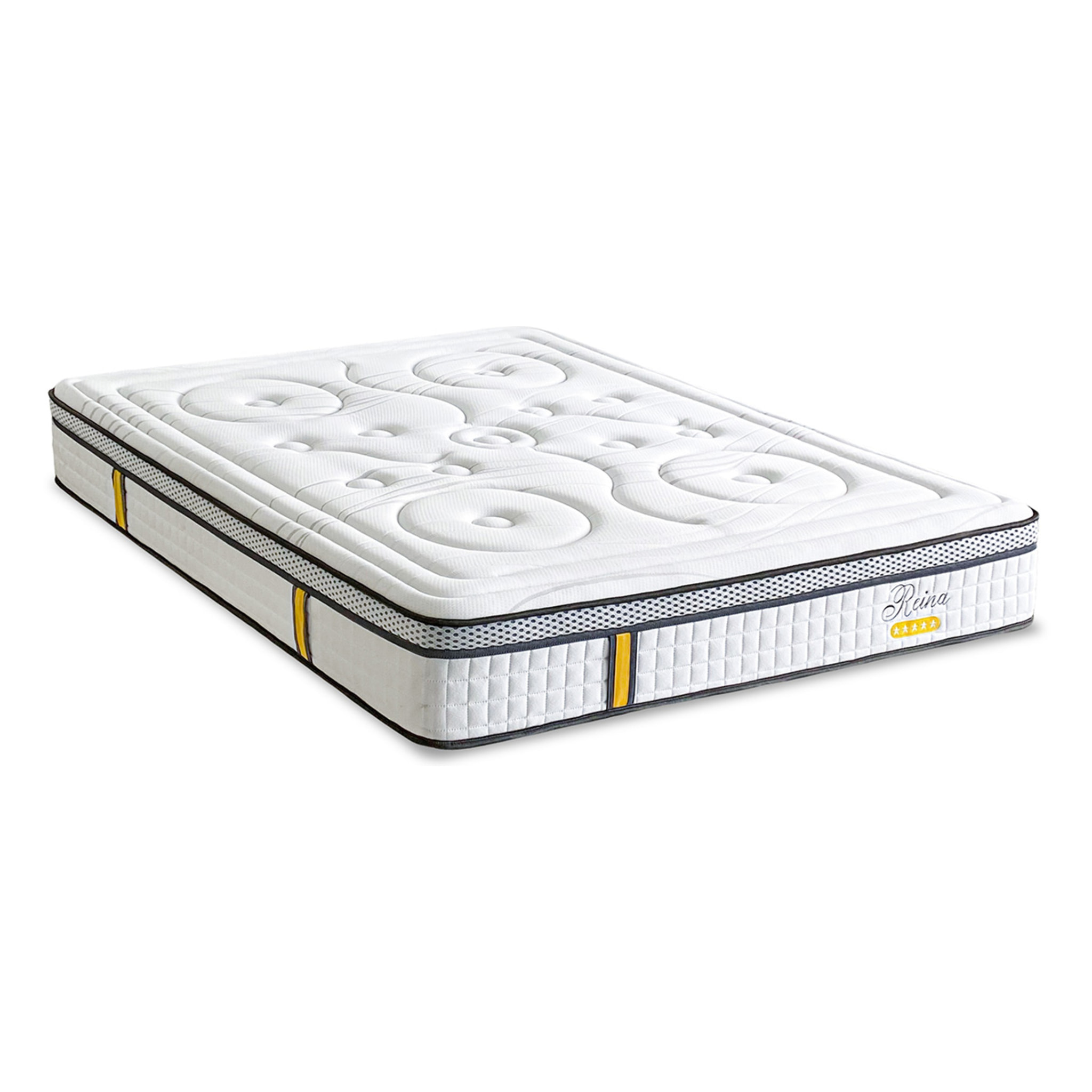 Matelas Hybride Reina 2.0, soutien ferme, 26 cm, mémoire de forme et ressorts ensachés