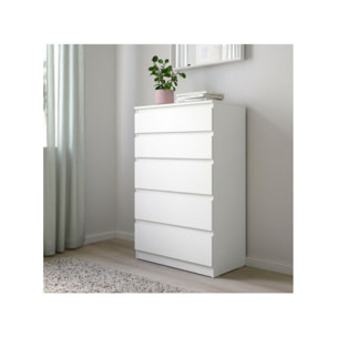 Grande commode 5 tiroirs rangement chambre - 3 coloris - SOFT