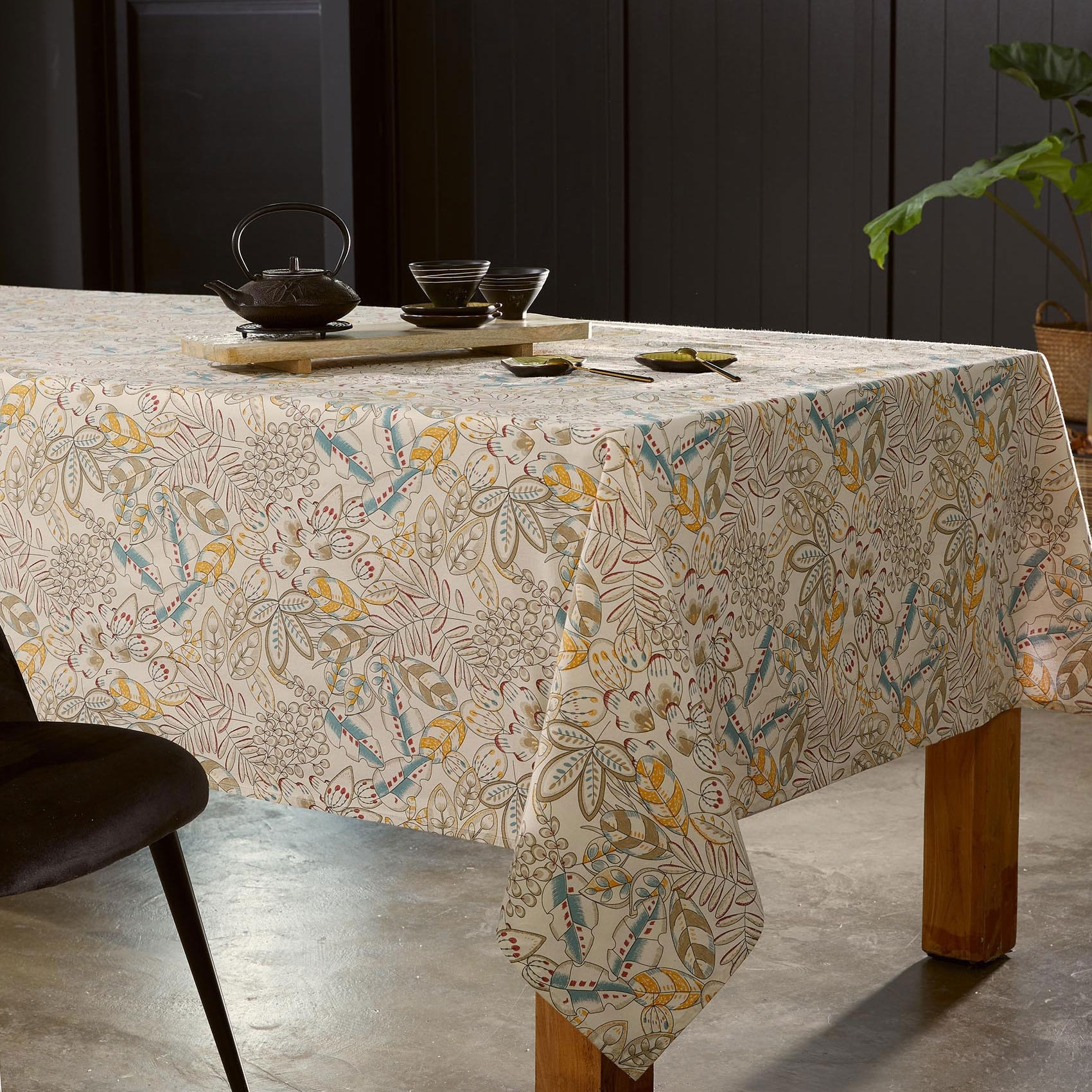 Nappe ronde enduite au look nature - Naturel