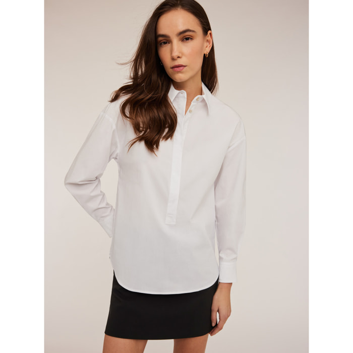 Motivi - Blusa con cuello de popelina - Blanco