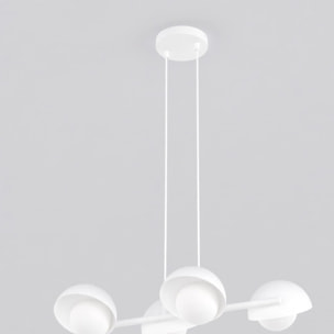 Lampada a sospensione BOOM a quattro luci in acciaio bianco opaco