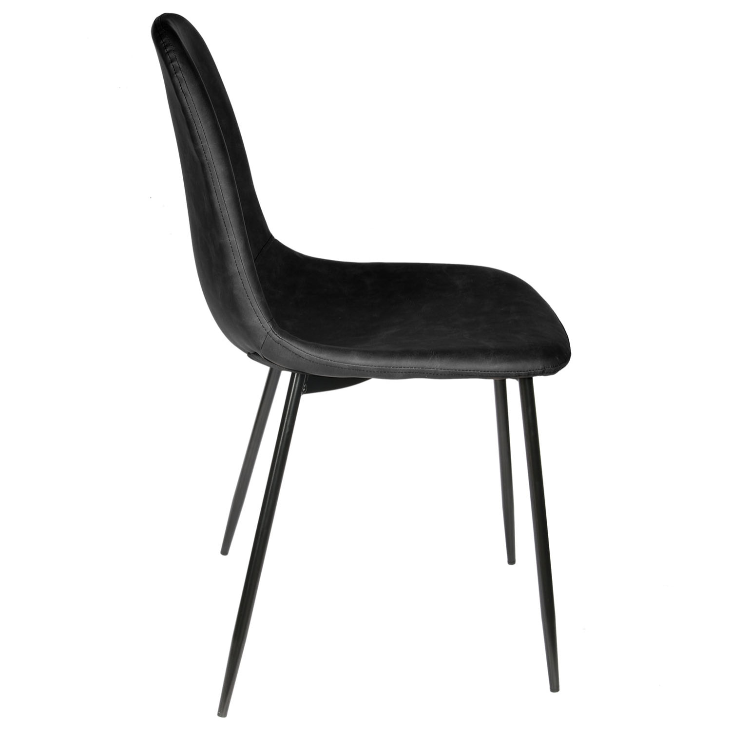 Chaise Pu Amber Noir - Lot de 4