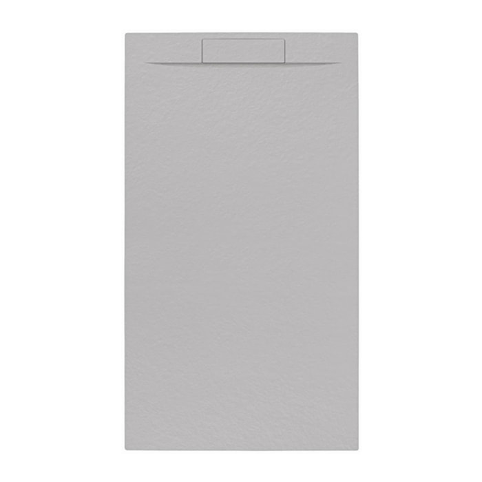 Fusion Receveur de douche 140x90cm en marbre coulé avec siphon, Gris (SATFU14090GRP-S)