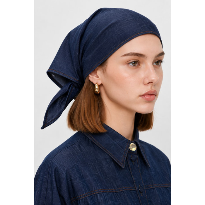 Kocca - Foulard da donna in misto cotone effetto denim da annodare Donna
