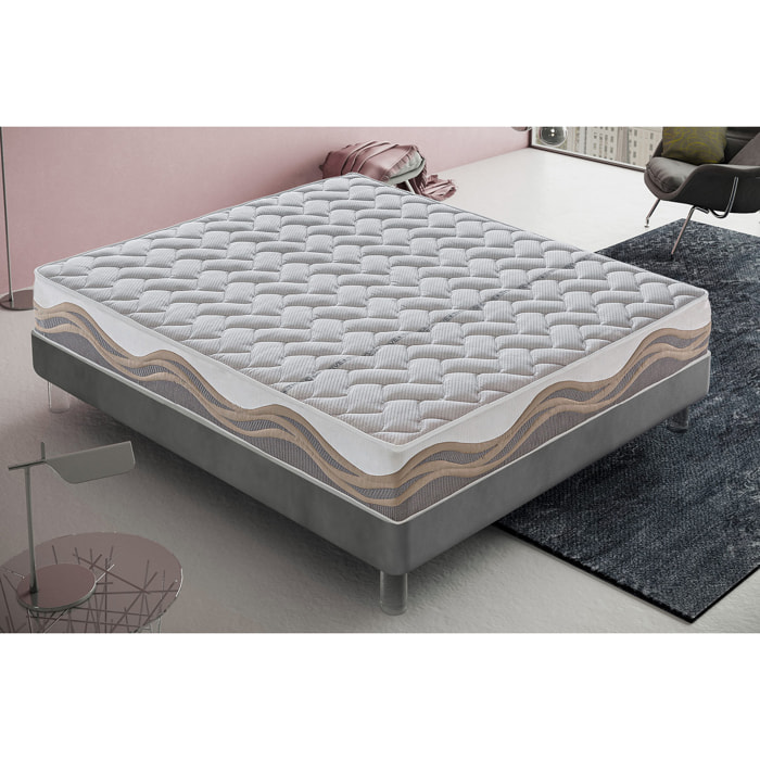 Materasso 140x200 Micromolle e Memory Foam Fresco - Alto 26 cm - Sfoderabile - Tessuto Thermosensitive