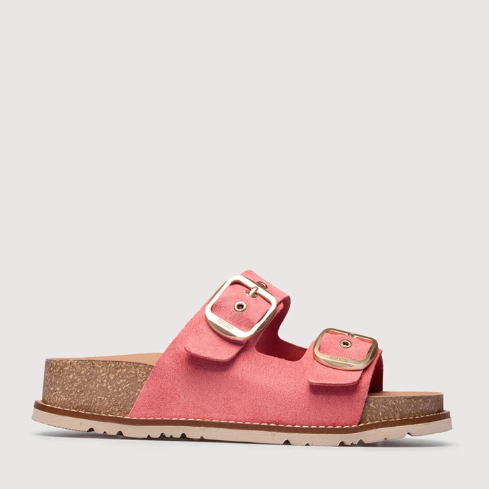 Sandalia Bio Piel con Cuña Rosa - Sintran