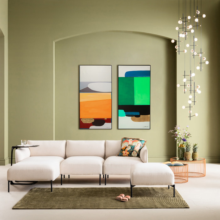 Peinture Frame Abstract Shapes verte 73x143cm Kare Design