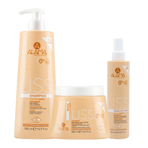 ALAMA Professional Kit Liss Shampoo 500ml + Mask 500ml + Spray 250ml