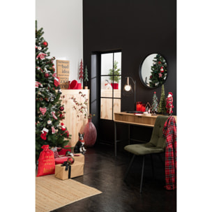 J-Line miroir Round Bord Haut - métal/verre - noir - small - Ø 60 cm