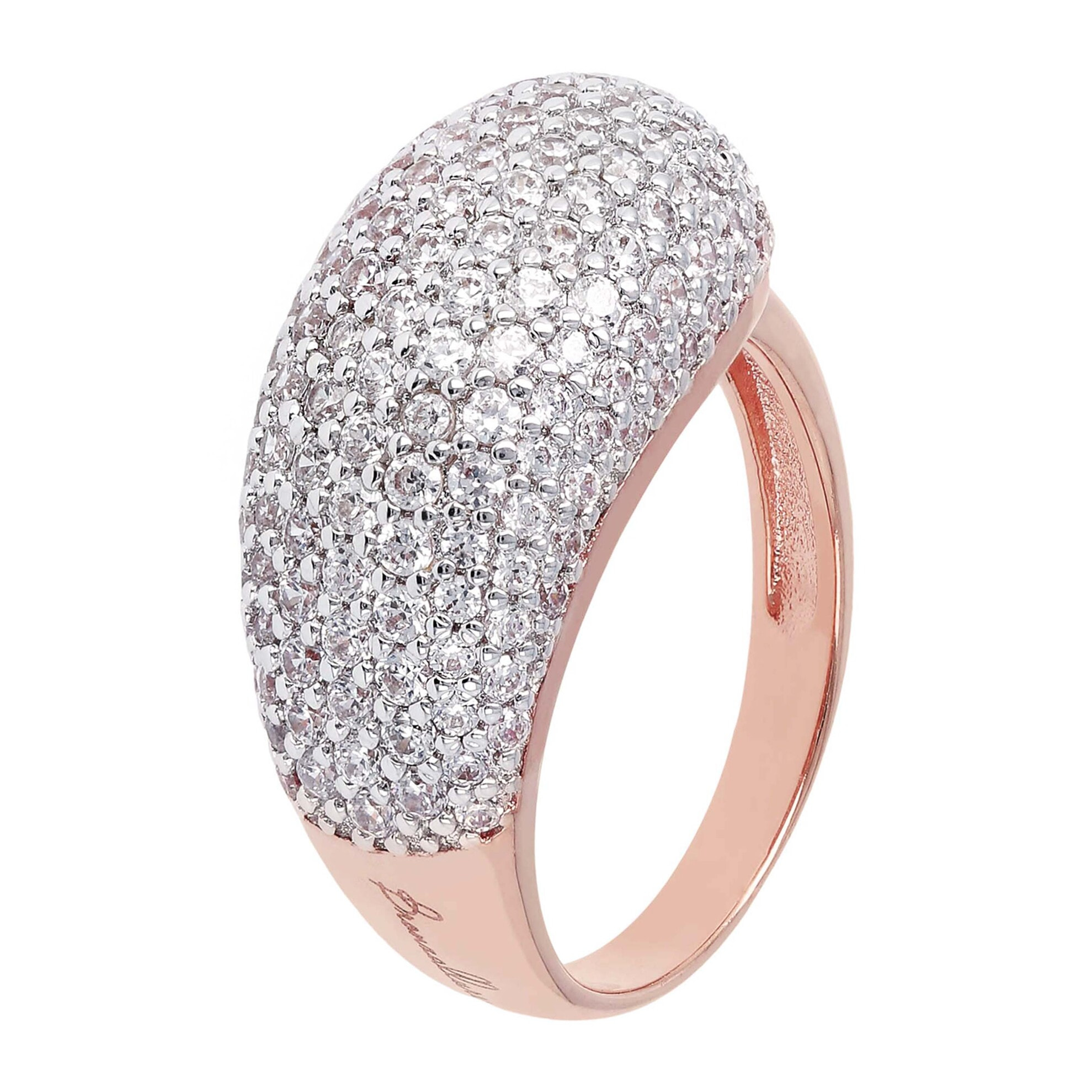 Anello Pavé In Cubic Zirconia in Golden Rosé con Cubic Zirconia Placcato Oro Rosa 18k