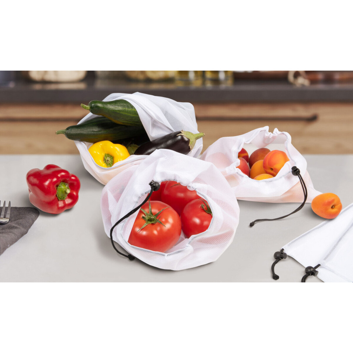 Sacs fruits et légumes réutilisables - lot de 10