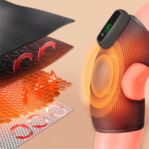 Masajeador de rodillas inalámbrico con 5 niveles de temperatura y 3 ajustes de velocidad.