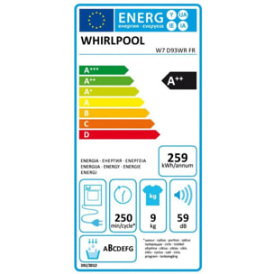 Sèche linge pompe à chaleur WHIRLPOOL W7D93WRFR