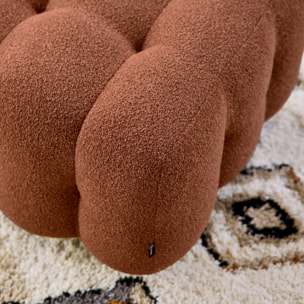 Pouf, repose-pieds pour canapé 2 places Leon bouclette texturée LEON