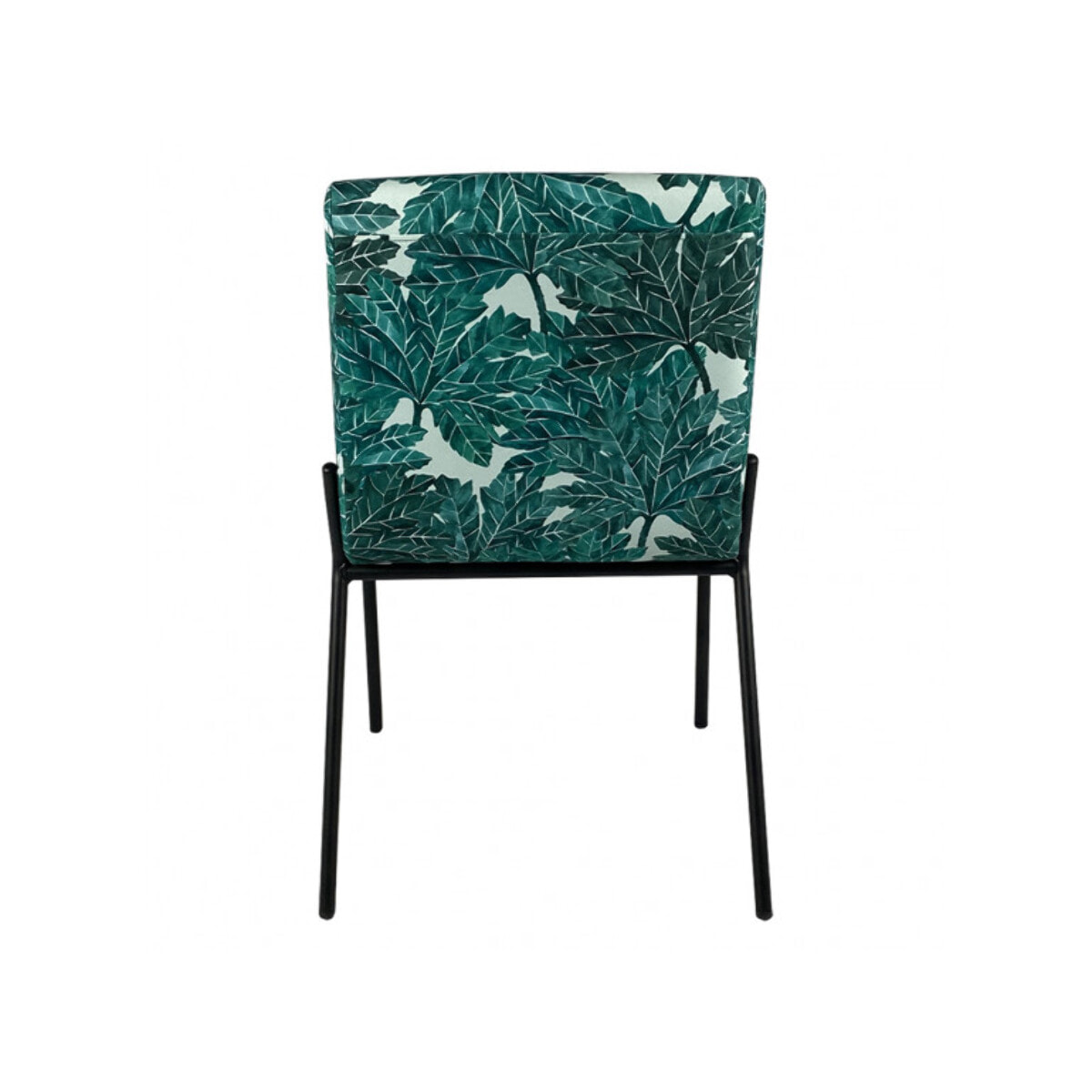 Lot de 2 chaises motif feuilles d'arbre et pieds noirs - JASPE 685