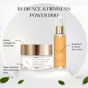 Suero Elixir de Vitamina C + Colágeno + Crema de Día con Ácido Hialurónico y Colágeno