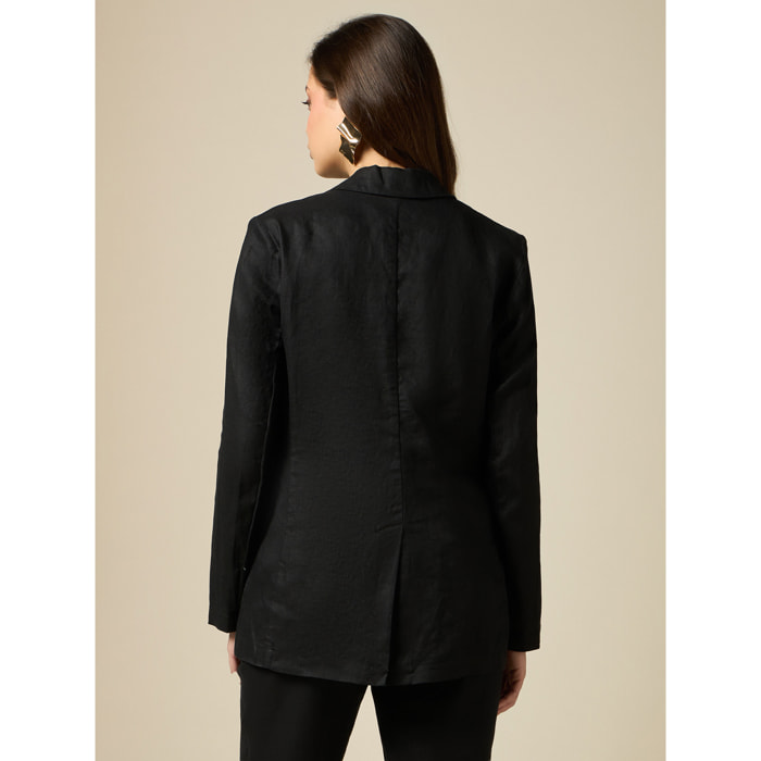 Oltre - Blazer in puro lino - Nero