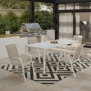 Chaises de jardin - Blanc - beige