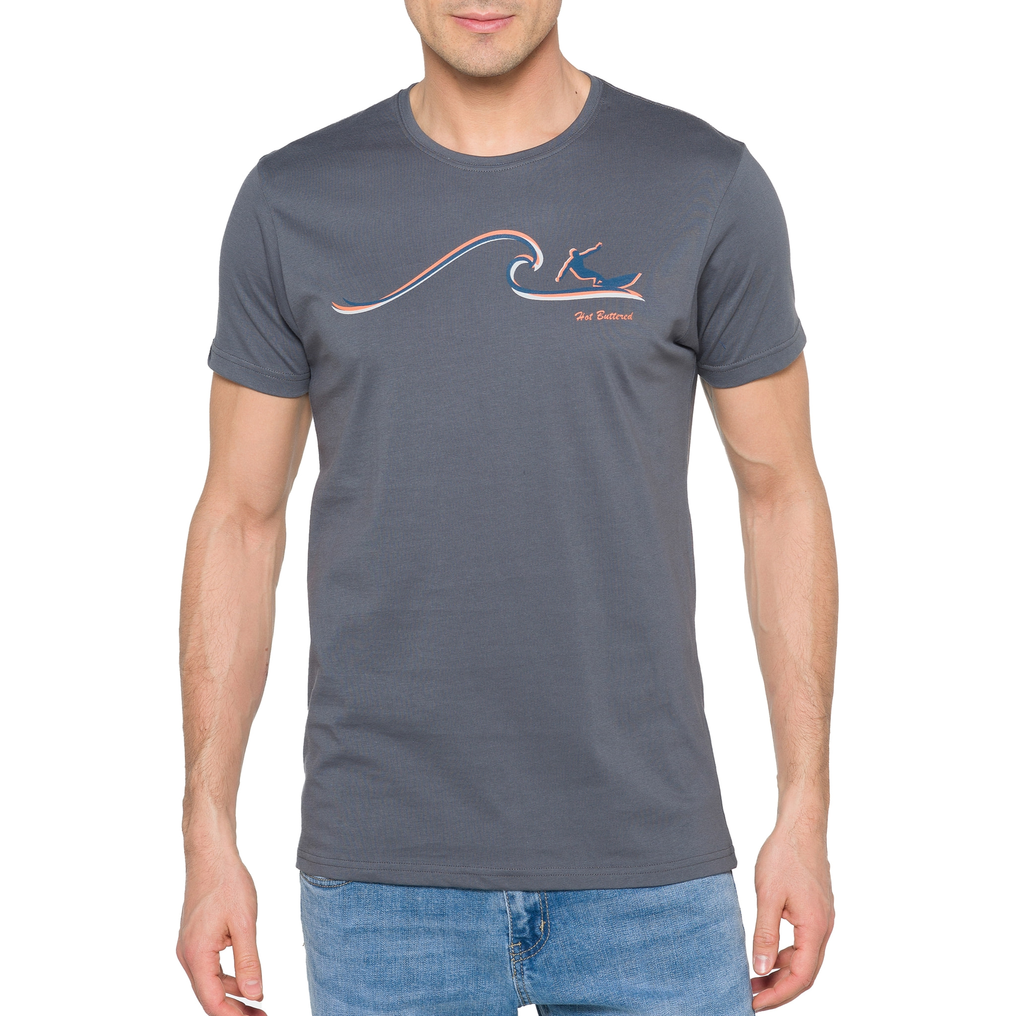 T-shirt in cotone 150 gr Tamahee Hot Buttered Grigio scuro.