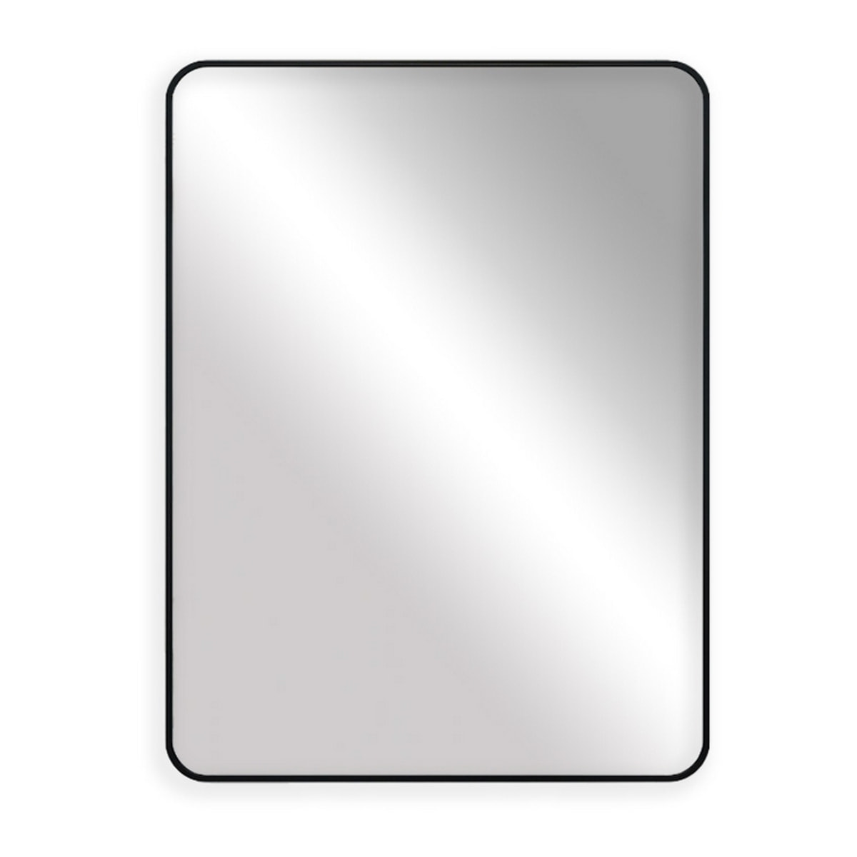 Specchio da parete 70x50 cm con telaio nero e angoli arrotondati - Lay