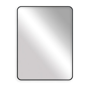 Specchio da parete 70x50 cm con telaio nero e angoli arrotondati - Lay