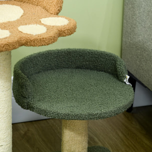 Árbol Rascador para Gatos Pequeño de 52 cm Torre para Gatos Centro de Actividades para Gatitos con Cama Poste de Sisal y Bola Colgante 43x39x52 cm Multicolor