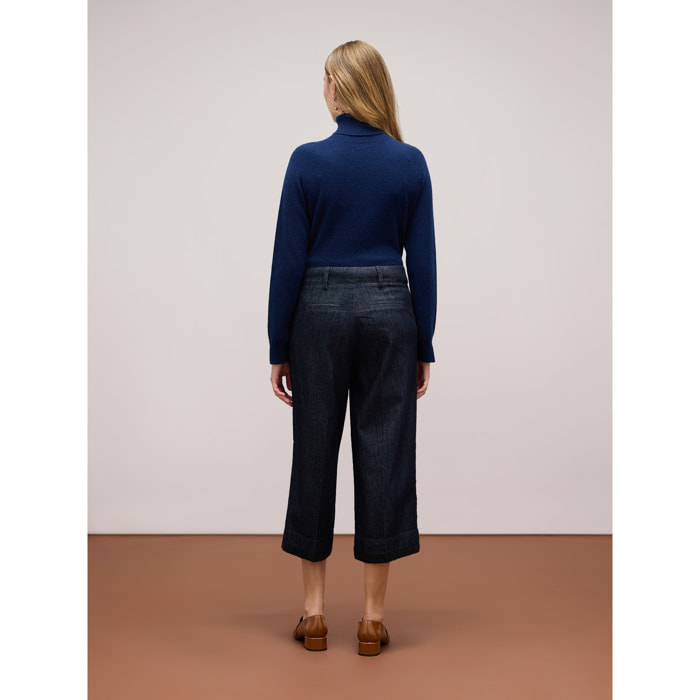 Oltre - Wide leg cropped jeans - Azul