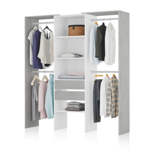 Armario vestidor Lada Blanco - Cemento