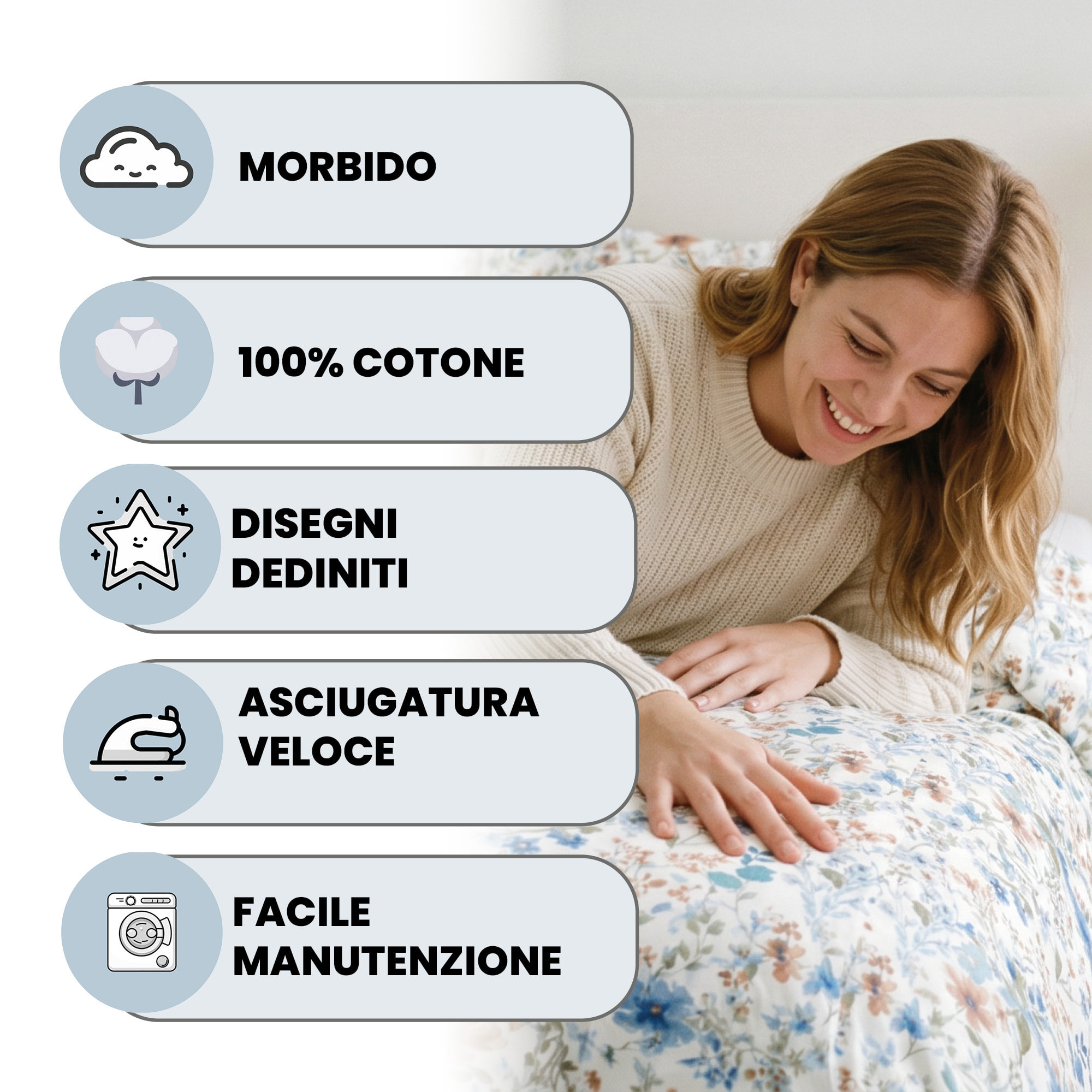 PARURE COPRIPIUMINO IDA, 100% Cotone - ERMES