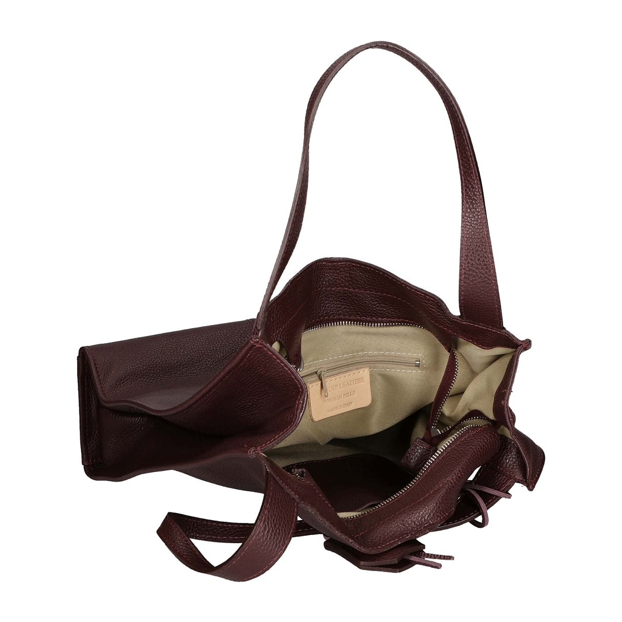 Borsa a spalla  da donna In Vera pelle Made in Italy 34x32x11 cm