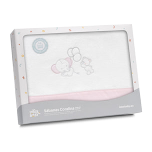 Triptico Minicuna Coralina Oso Elefante Globos Bco/Rosa