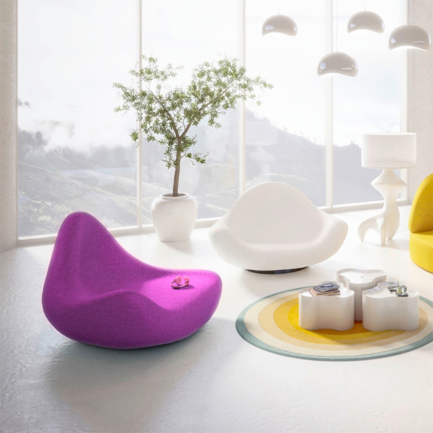 Fauteuil Glow Wave violet Kare Design